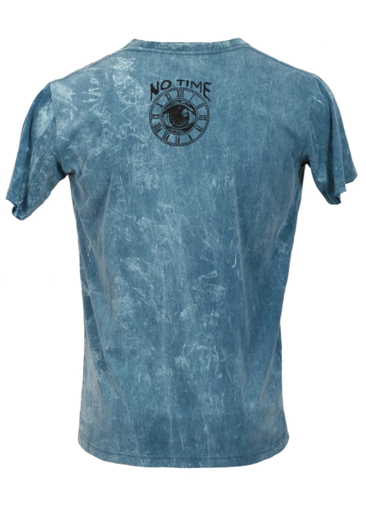 Stone wash blue t-shirt Psychedelic Kombi artwork back