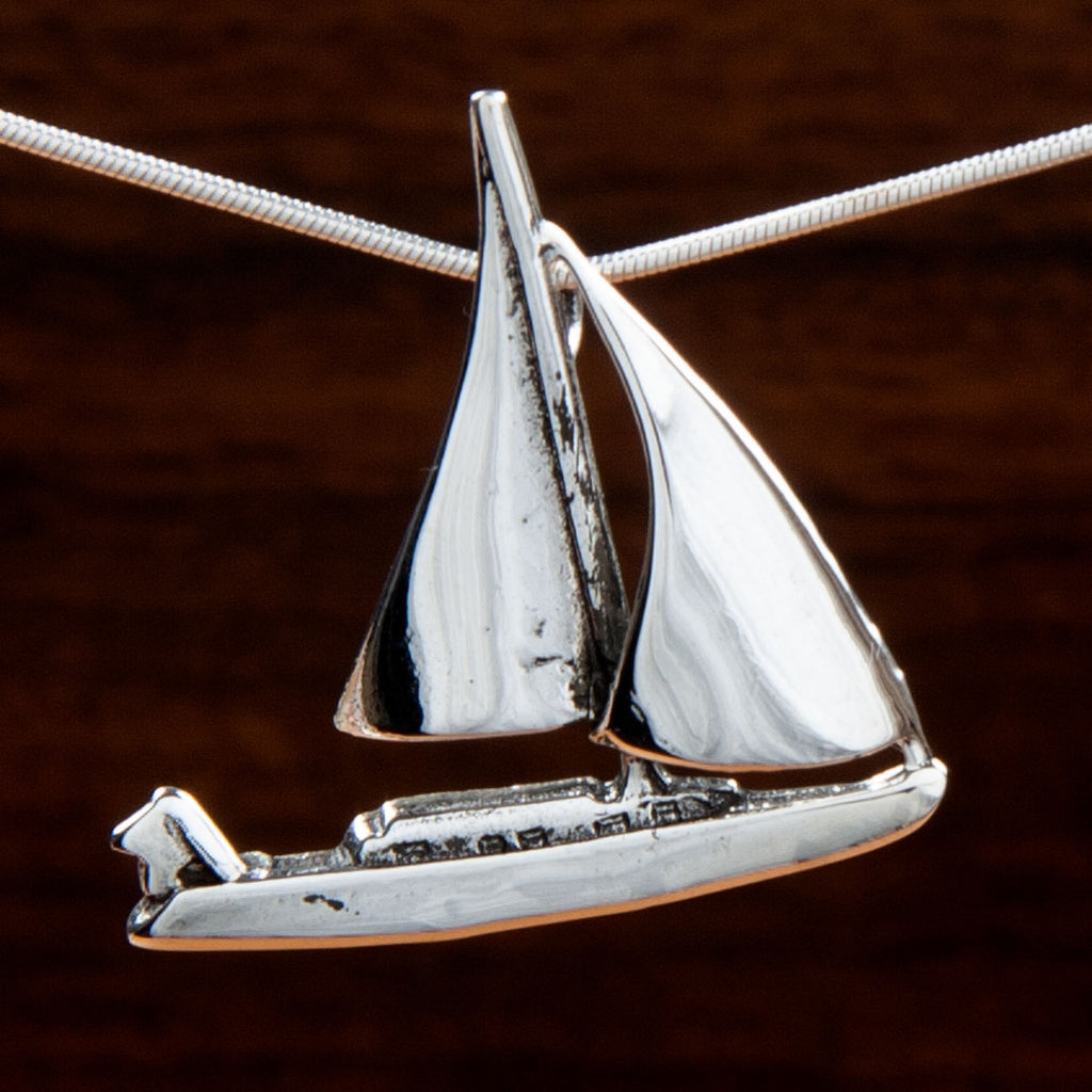 sterling silver sailing boat pendant