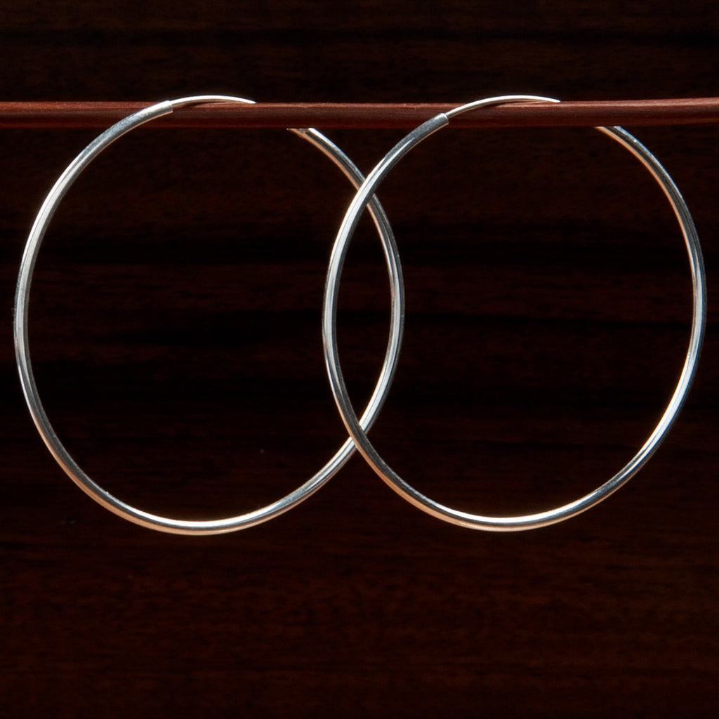 sterling silver medium hoop earrings