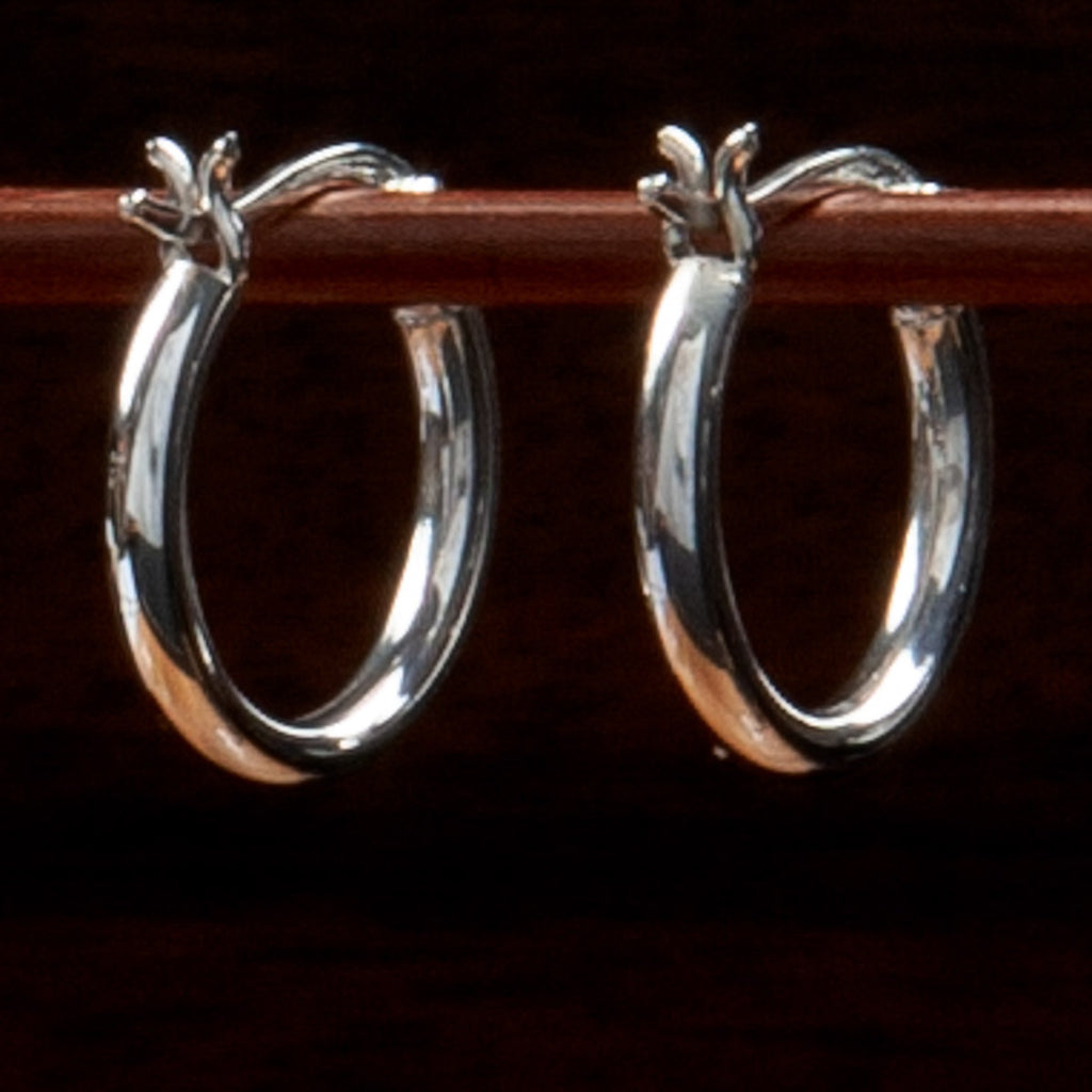 sterling silver 16 millimetre diameter hoop earrings