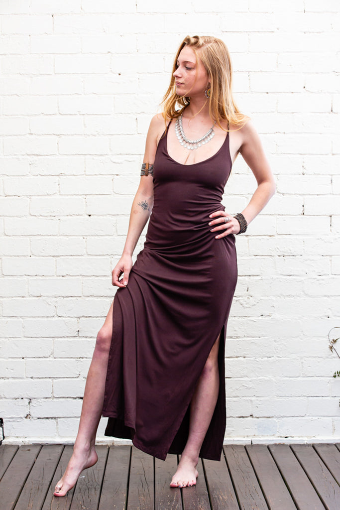 Venus Maxi Dress in Earth Brown Eclectico Venus Maxi Dress in Earth Brown Eclectico