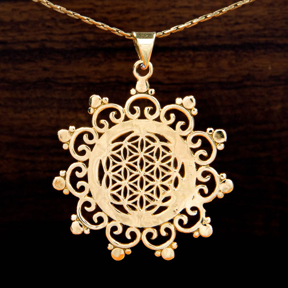 Brass seed of life III Pendant